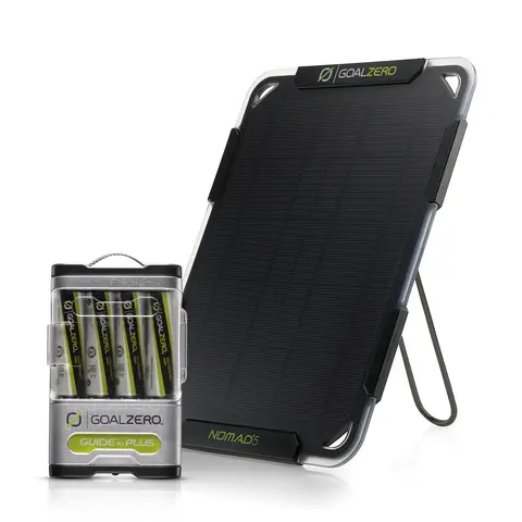 Solcellepanel 5W og batteribank 2,3 Ah Goal Zero Guide 12 SolarPanel Kit