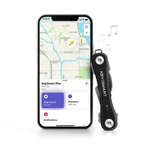 N&#248;kkelknippe med sporing KeySmart iPro Black