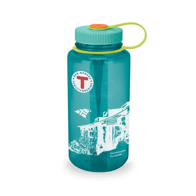 DNT-flaske Gaustatoppen Turisthytte Nalgene Wide Sustain 1 liter Cerulea DNT 