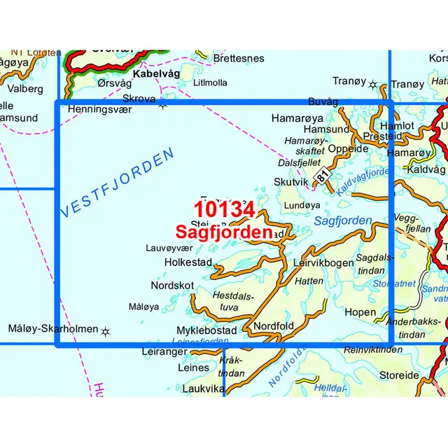 Sagfjorden Nordeca Norge 1:50 000 10134 