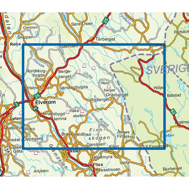 Finnskogen Nord Nordeca Topo 1:50 000 3034 