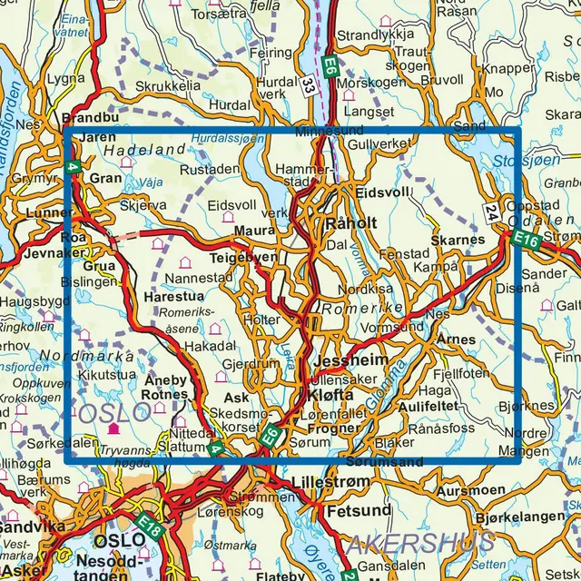 Romeriksåsene Nordeca Topo 1:50 000 3053 