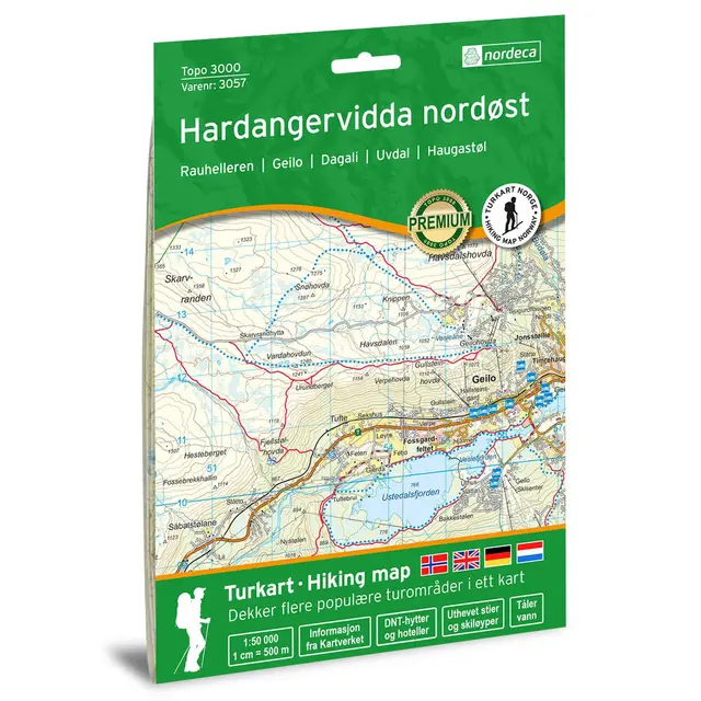 Hardangervidda nordøst Nordeca Topo 1:50 000 3057 