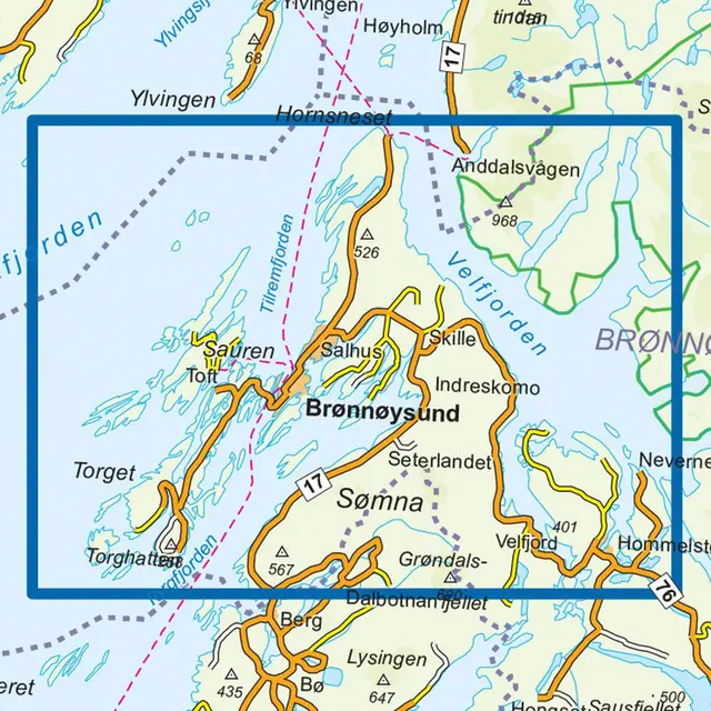 Brønnøysund Nordeca Topo 1:25 000 3750 