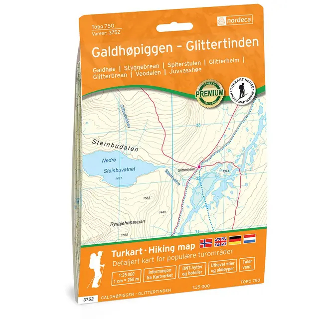 Galdhøpiggen-Glittertinden Nordeca Topo 1:25 000 3752 