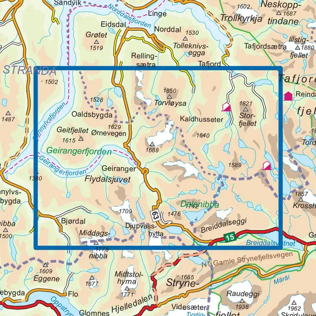 Geirangerfjorden Nordeca Topo 1:25 000 3753 