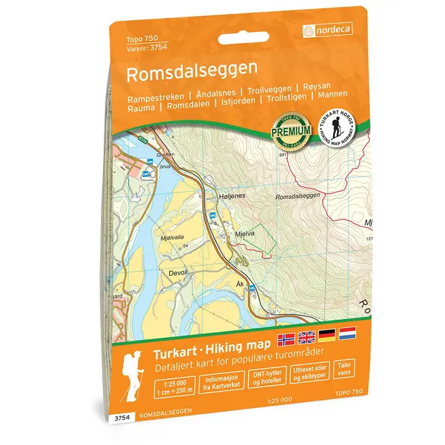 Romsdalseggen Nordeca Topo 1:25 000 3754 