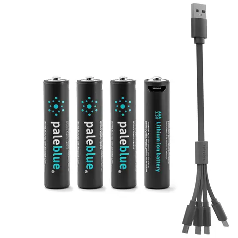 USB-batterier AAA Pale Blue USB Rechargeable AAA 4 pk.