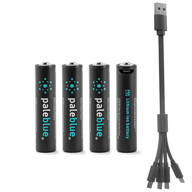 USB-batterier AAA Pale Blue USB Rechargeable AAA 4 pk. 