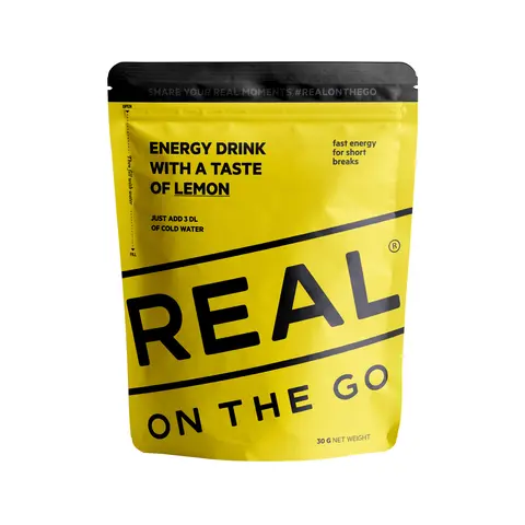 Energdrikk Real On-the-Go Energy Drink Lemon 30g