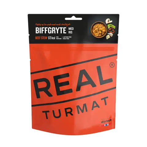 Biffgryte med ris Real Turmat Beef Stew